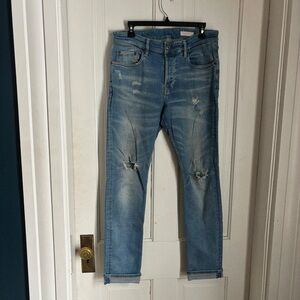 ALL SAINTS Men's Distressed Blue Jeans